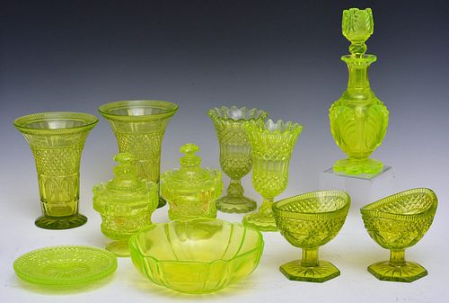 Collection of Vaseline Glass
