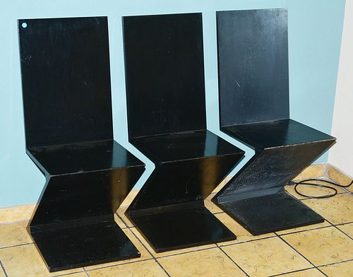 Set of Six Black Zee Chairs