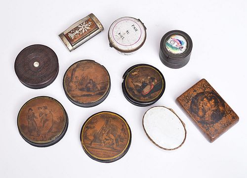 Group of 10 English Snuff Boxes