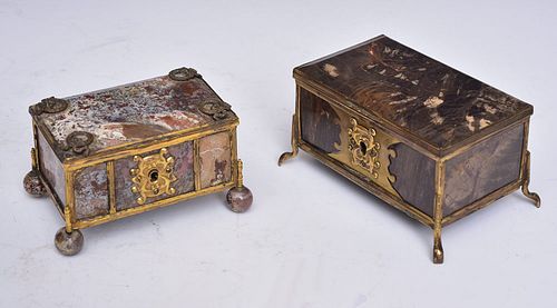 Pair of Agate Dresser Boxes