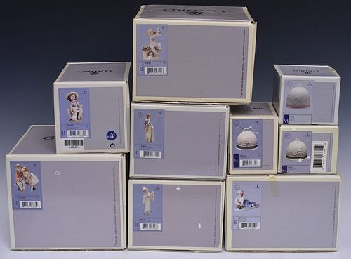 Nine Lladro Porcelain Figures