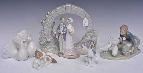 Six Lladro Porcelain Figures