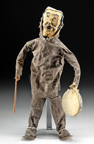 1972 Alaskan Painted Hide Doll - "Shaman w/ Drum"