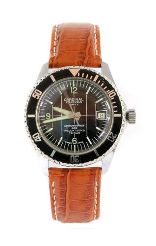 A gentlemen's stainless steel Cardinal 'Navy' mechanical strap watch,