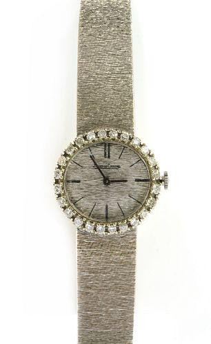 A ladies' white gold diamond set Jaeger-LeCoultre mechanical bracelet watch,