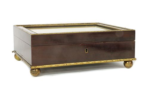 An Edwardian mahogany and gilt-metal mounted bijouterie box formerly belonging to Alice Keppel