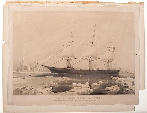 <i>Clipper Ship "Red Jacket"</i> Lithograph Printed by Nathaniel Currier 
