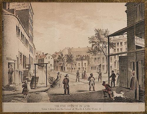 <i>The Five Points in 1859</i> Hand Colored Lithograph 