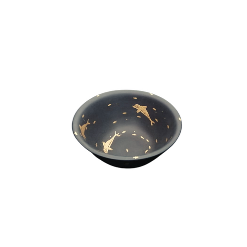 Masterpiece Bowl with gold dolphins inlaid