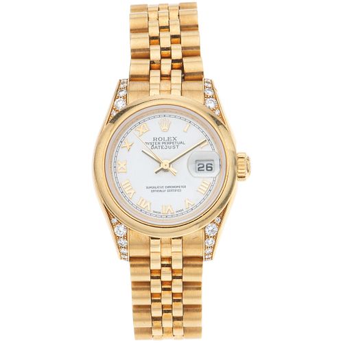 ROLEX OYSTER PERPETUAL DATEJUST LADY WATCH WITH DIAMONDS IN 18K YELLOW GOLD REF. 179298, CA. 2001 - 2002  Movement: automatic | RELOJ ROLEX OYSTER PER