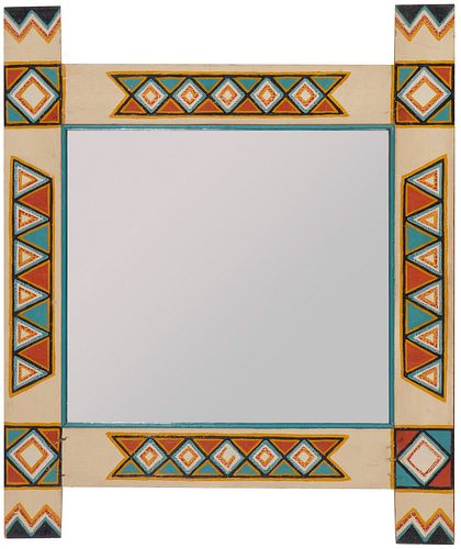 A Will Evans painted mirror from Shiprock Trading Post