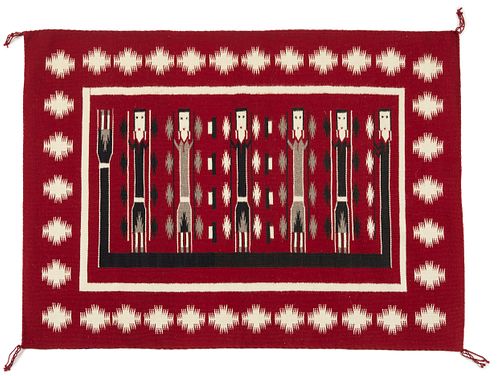 A Navajo Yei weaving, by Bessie Yazzie