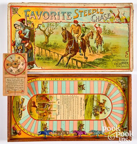 J. H. Singer Favorite Steeple Chase board game