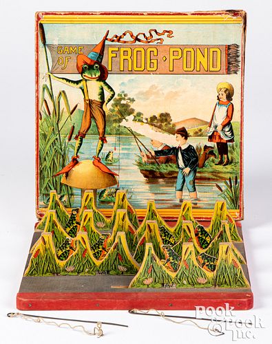 Bliss Game of Frog Pond board game, ca. 1890