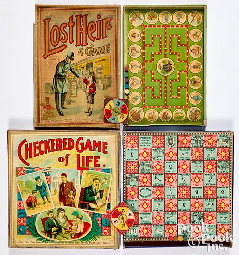 Two Milton Bradley board games, ca. 1915
