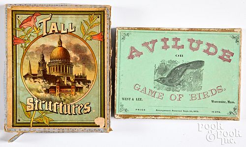 Two early learning card games, ca. 1873
