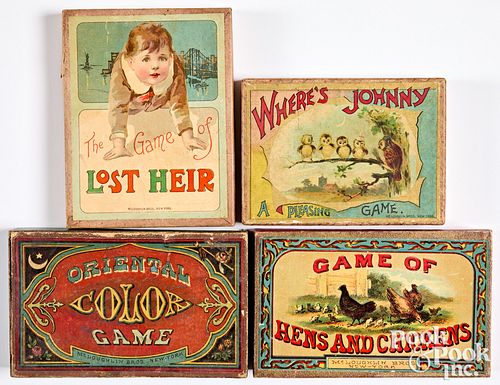 Four early McLoughlin Bros. card games, ca. 1900