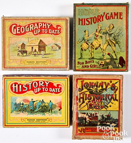 Four Parker Bros. learning games, early 20th c.
