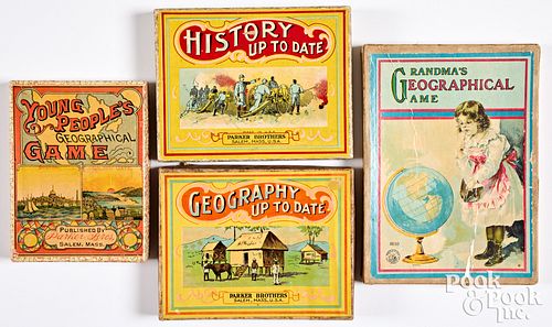 Four geography and history games, early 20th c.