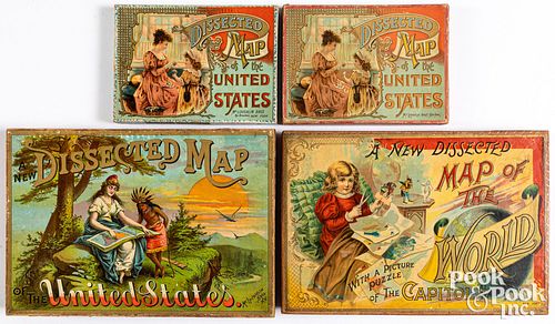 Four McLoughlin Bros. Dissected Maps