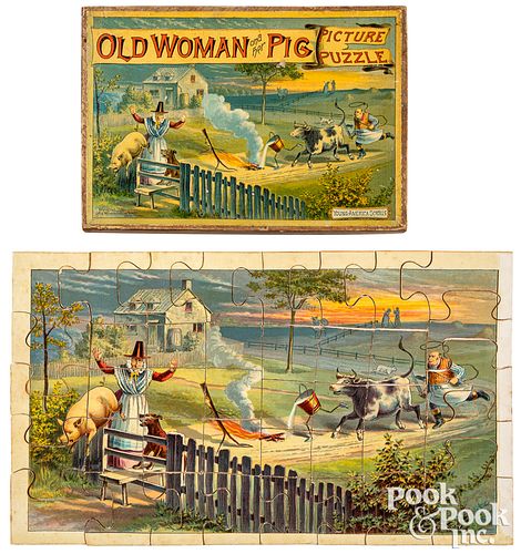 Old Woman and Her Pig Picture Puzzle, ca. 1890