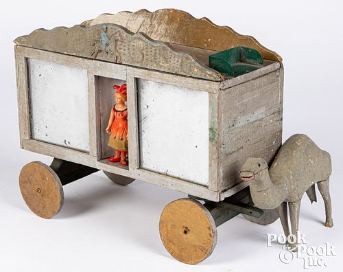 Painted wood Folk art circus wagon