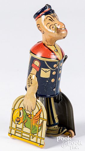 Marx tin lithographed wind-up Popeye