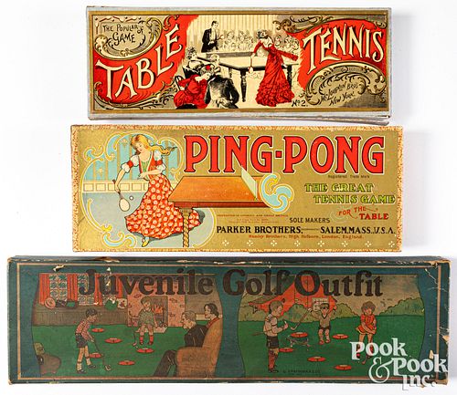 Three table tennis and golf games