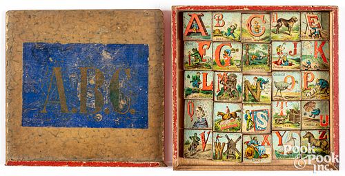 Early ABC picture blocks, mid/late 19th c.