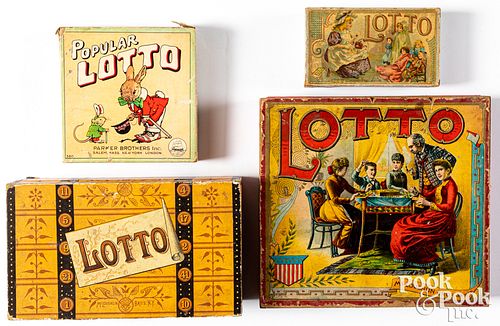 Three McLoughlin Bros. Lotto games, late 19th c.