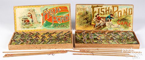 Two McLoughlin Bros. Fish Pond board games