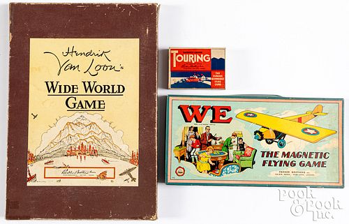 Three Parker Bros. transportation games, ca. 1930