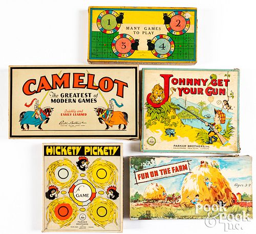 Five vintage board games