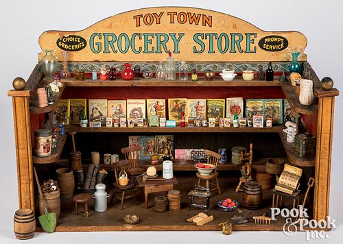 Parker Bros. Toy Town Grocery Store, early 20th c.