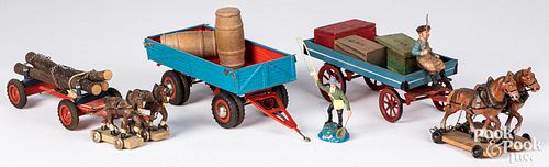 Horse drawn tin farm wagons