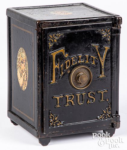 Fidelity Trust cast iron safe bank