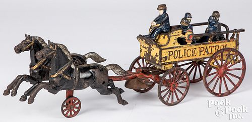 Kenton cast iron Police Patrol horse drawn wagon