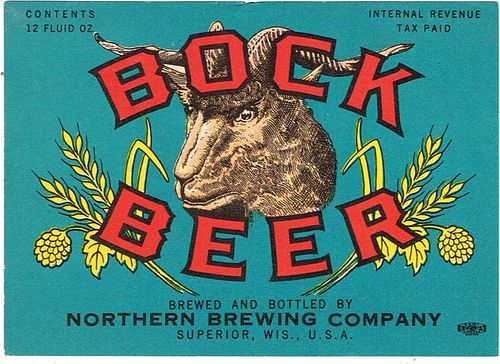 1940 Bock Beer 12oz Label Superior, Wisconsin