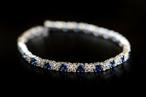 18k White Gold Spark & Co Sapphire and Diamond Bracelet