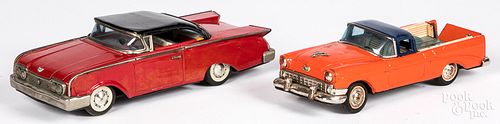 Two Japanese tin friction cars