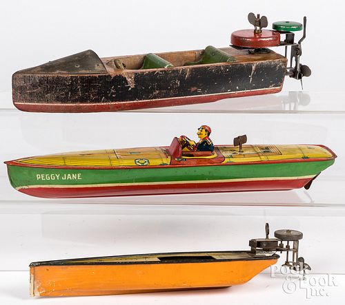 Four toy boats
