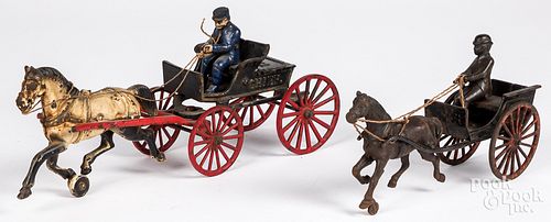 Cast iron horse drawn doctor's cart