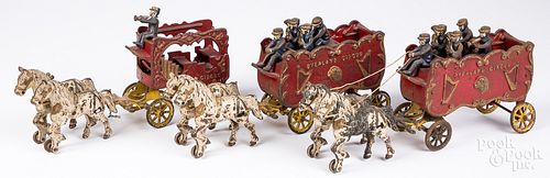 Three Kenton horse drawn Overland Circus wagons