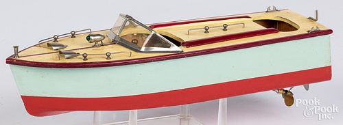 TMY battery operated wood boat, with original box