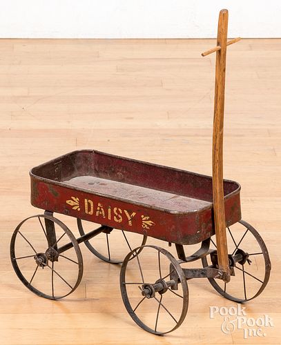 Child's tin Daisy wagon
