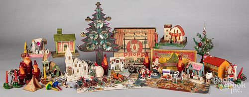 Large group of vintage Christmas decorations