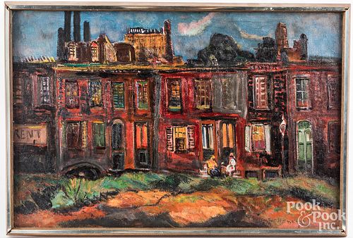 Abraham Hankins oil on canvas Row Houses