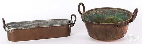 Two pieces of copper cookware, 19th c.