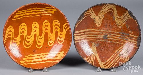 Two redware plates, 19th c.