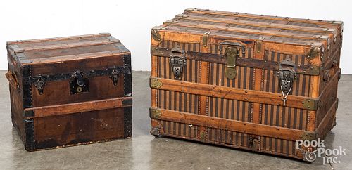 Two early steamer trunks